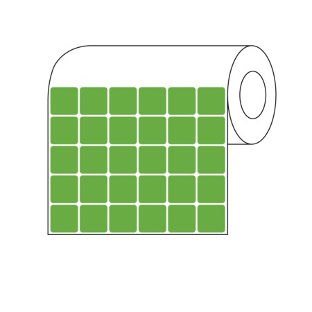 Xylene Resistant Slide Label, 15/16 X 15/16, 6 Across Green